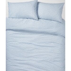 NEW - Dormify Kyra Flower Dot Comforter Sham Set Full Queen Blue Floral Cotton